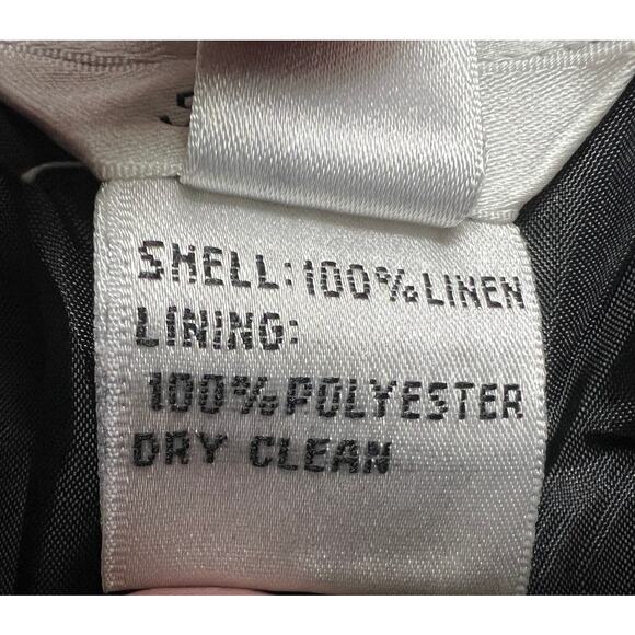 Talbots Womens Size 12 Irish 100% Linen Lined Ankle Pants Black Old Stock NWT - Picture 9 of 11